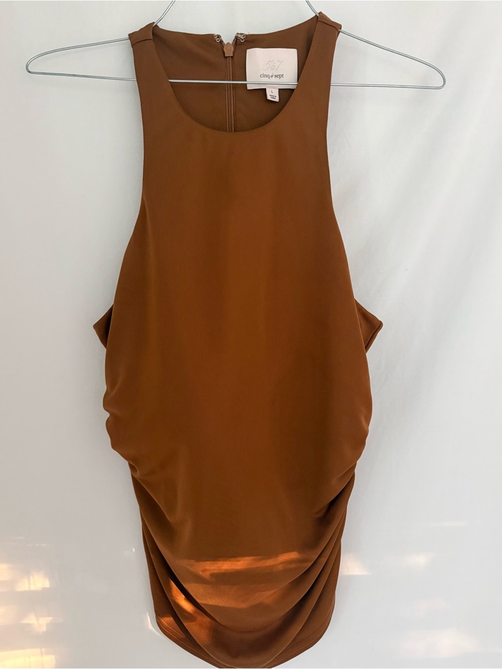 Cinq à Sept Ruched Sculpted Top – Size L | Designer Statement Piec